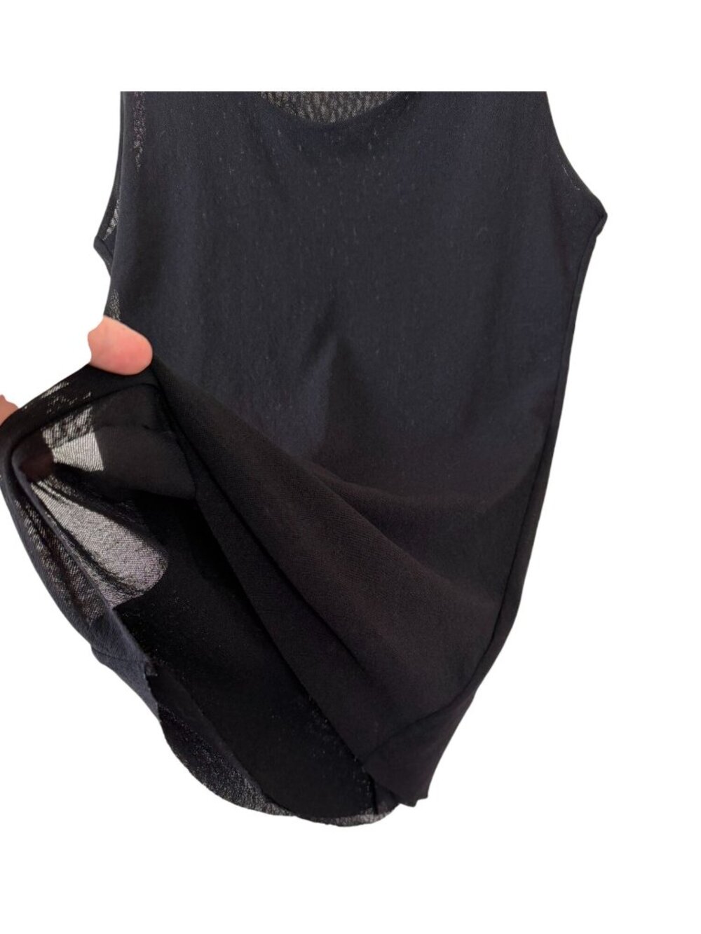 Petit Pois By Viviana G Sheer Black Short Sleeve Nylon Top S - Picture 5 of 6